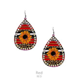 Sunflower Light Weight Bling Teardrop Earrings