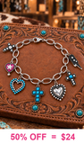 Turquoise cross charm bracelet