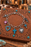 Turquoise cross charm bracelet