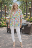 White top with floral print
