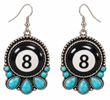 8 Ball Dangle Earrings