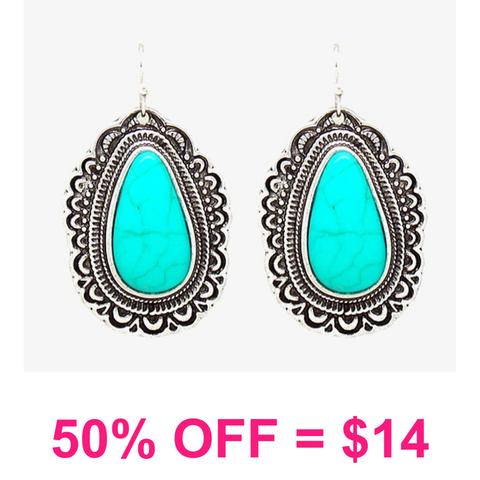 Western Teardrop Dangling Earrings