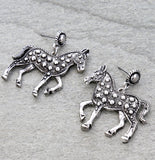 Western Bubble Dot Horse Earrings