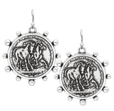 Western Horse Coin Dangle Earring