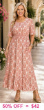 Terracotta Ivory Medallion printed dress
