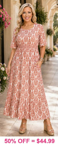 NEW Light Orange printed dress
