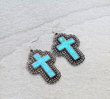Western Cross Stone Earring