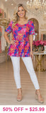 Pink Printed Baby Doll Top