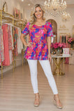 Pink Printed Baby Doll Top