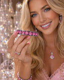 Pink Bling silver stretch bracelet