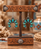 Turquoise chip Small Squash Blossom earrings