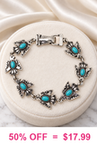 Silver Thunderbird with Turquoise stones bracelet with magnetic clasp
