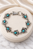 Silver Thunderbird with Turquoise stones bracelet with magnetic clasp