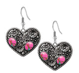 Western Heart w/Flowers Dangle Earring
