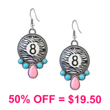 Western Zebra Print 8 Ball Earring