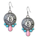 Western Zebra Print 8 Ball Earring