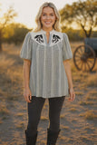 Western Horse embroidery blouse