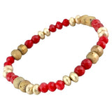 CYBER DEAL Red and Copper Crystal beaded bracelet