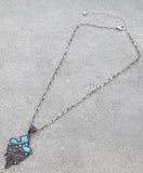 Boot Stitch Pendant Western Necklace with turquoise