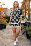 Pumpkin print shirt & short set