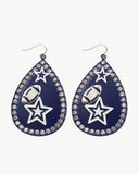 Bling Trim teardrop earrings with stars & Football