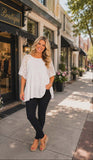 Cream layered baby doll top lace puff sleeve