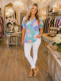 Pastel colors v-neck top