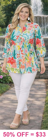 Baby Blue floral Baby Doll Top