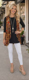 Red & Tan Leopard Vest