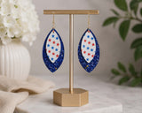 Blue glitter & stars earrings