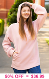 Blush pink quilted hoodie