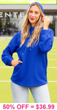 Royal Blue quilted hoodie