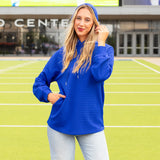 Royal Blue quilted hoodie