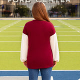 GAME DAY white sequin long sleeve - maroon