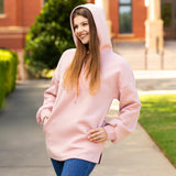 Blush pink quilted hoodie