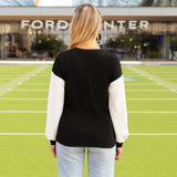 GAME DAY white sequin long sleeve - black