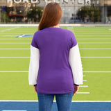 GAME DAY white sequin long sleeve - purple