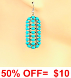 Turquoise Inlay Oval Concho Earrings