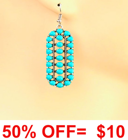 Western Epoxy Concho Dangle Earrings
