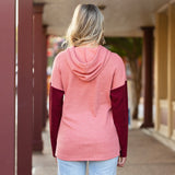Mauve & Maroon hoodie top