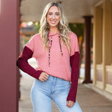 Mauve & Maroon hoodie top