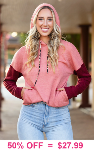Mauve & Maroon hoodie top