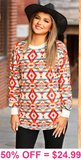 Santa Fe tribal long sleeve top