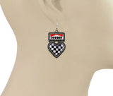 Cowboy Checkered heart earrings