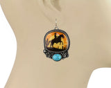 Cowboy photo pendant earrings