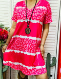 Pink Leopard stripe dress