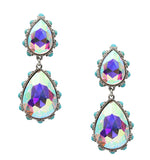Color Teardrop Glass Stone Earring