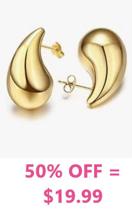 Gold Trendy Teardrop earrings