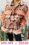 Coral Tribal Sherpa Coat