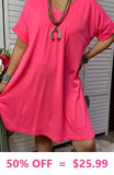 Neon Pink T-Shirt Dress
